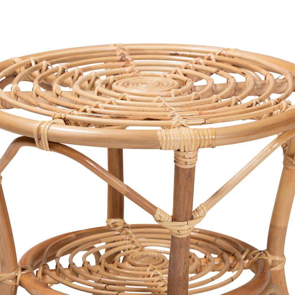 bali & pari Cariel Modern Bohemian Natural Brown Rattan Coffee Table. Picture 11