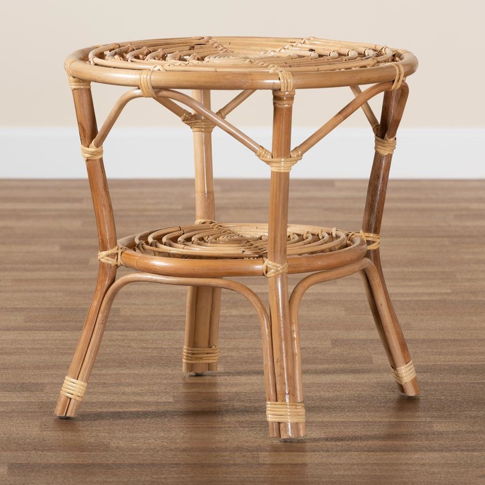 bali & pari Cariel Modern Bohemian Natural Brown Rattan Coffee Table. Picture 15
