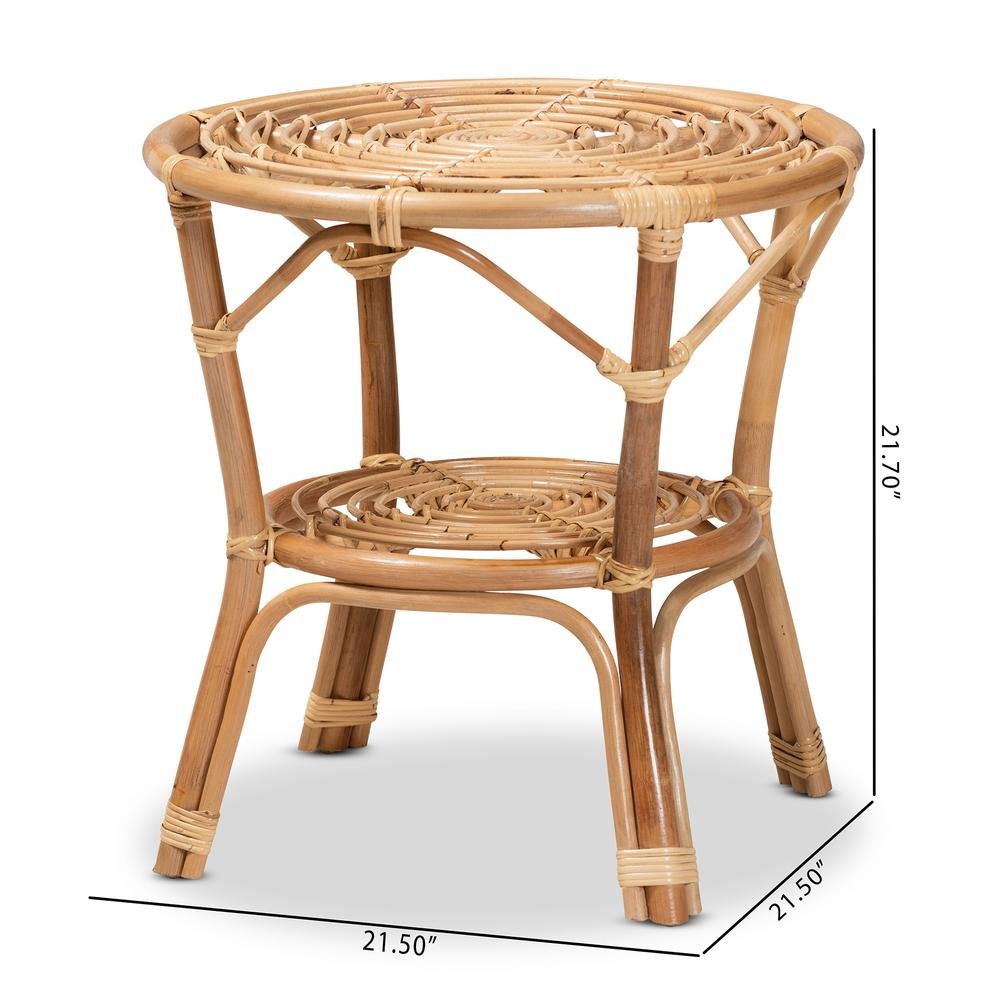 bali & pari Cariel Modern Bohemian Natural Brown Rattan Coffee Table. Picture 16