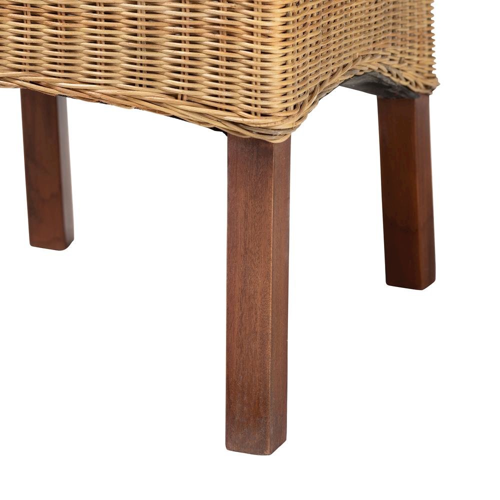 Bohemian Natural Rattan and Mahogany Wood Dining Chair. Picture 16