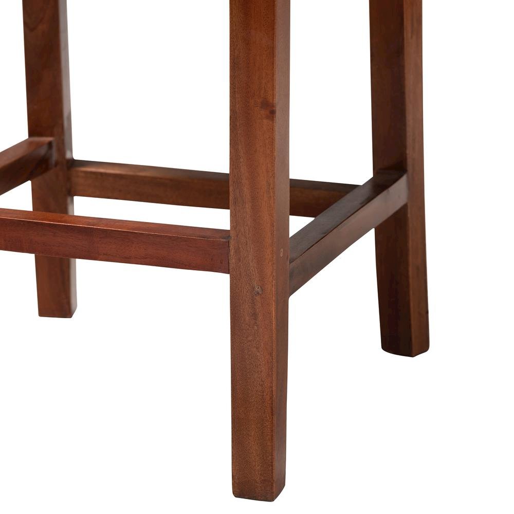 Bohemian Natural Rattan and Mahogany Wood Counter Stool. Picture 16