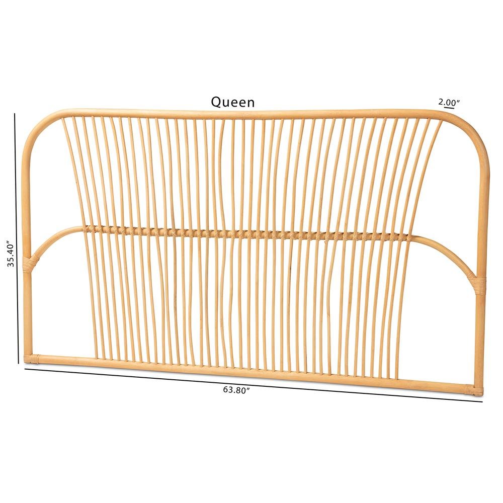 Bohemian Natural Brown Rattan Queen Size Wall-mount Headboard. Picture 14
