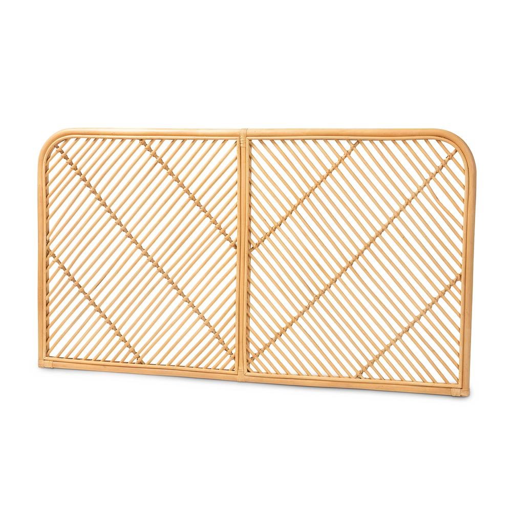 Bohemian Natural Brown Rattan Queen Size Wall-mount Headboard. Picture 8
