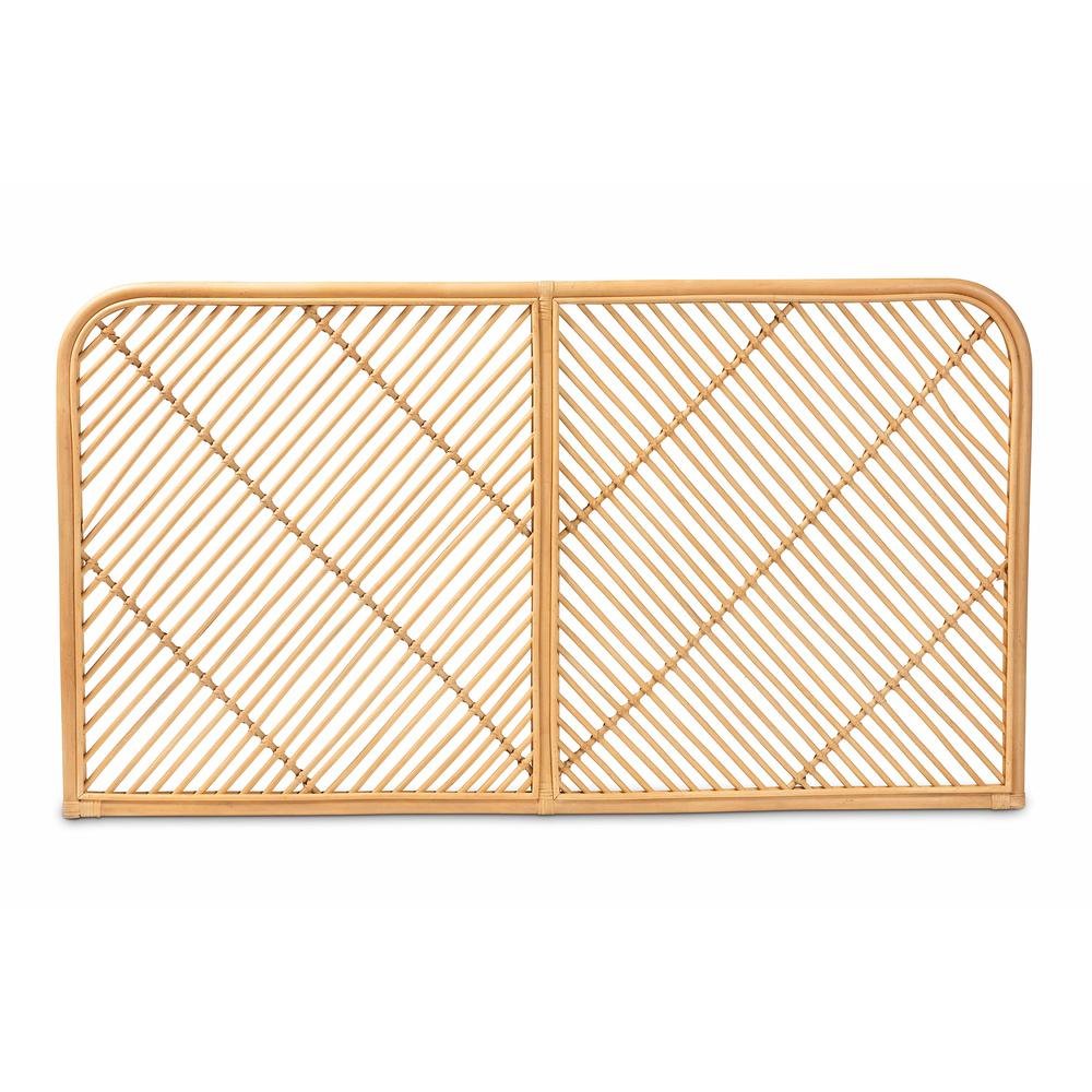 Bohemian Natural Brown Rattan Queen Size Wall-mount Headboard. Picture 9