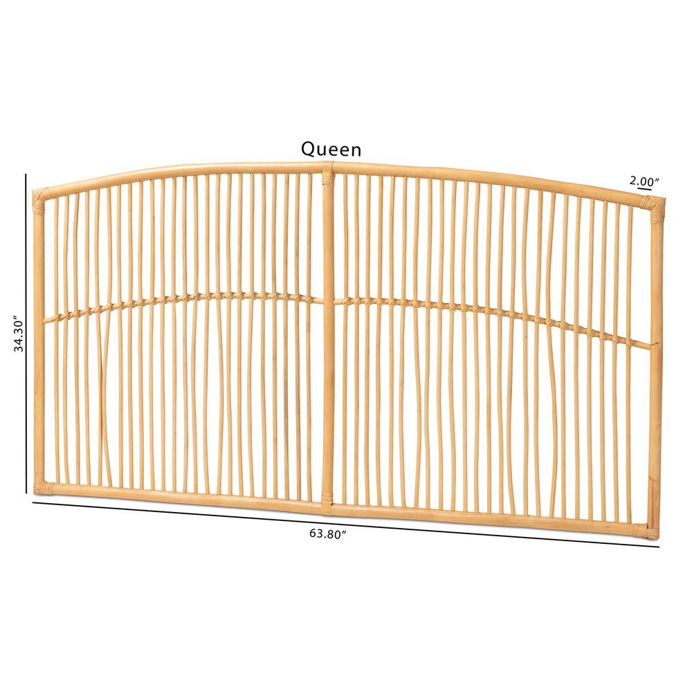 Bohemian Natural Brown Rattan Queen Size Wall-mount Headboard. Picture 14