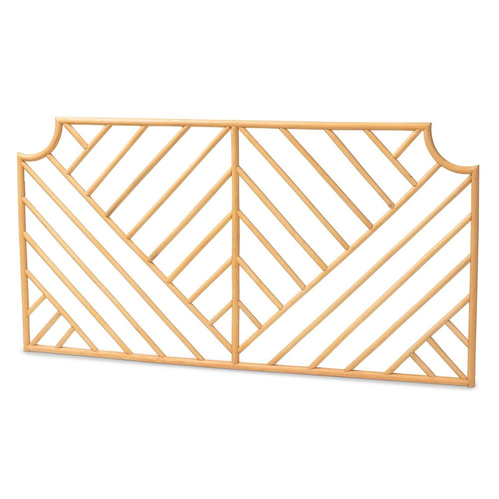 Bohemian Natural Brown Rattan Queen Size Wall-mount Headboard. Picture 8