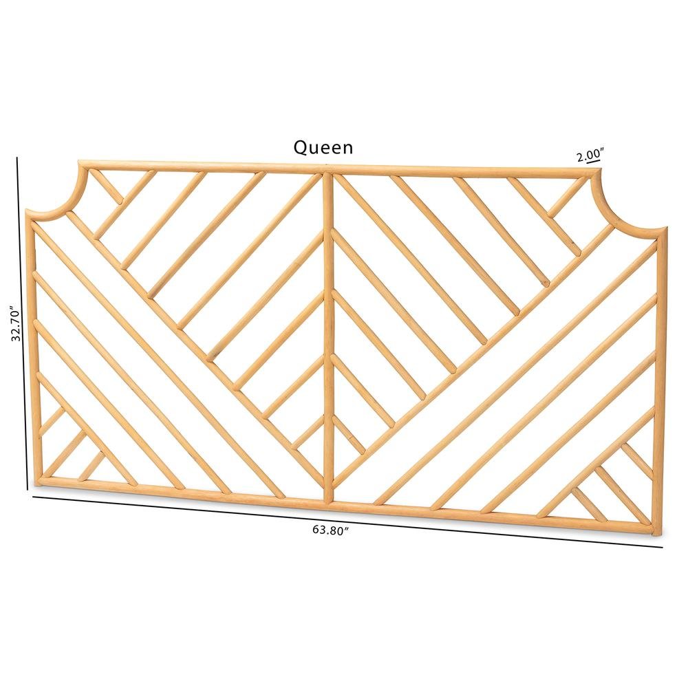 Bohemian Natural Brown Rattan Queen Size Wall-mount Headboard. Picture 14