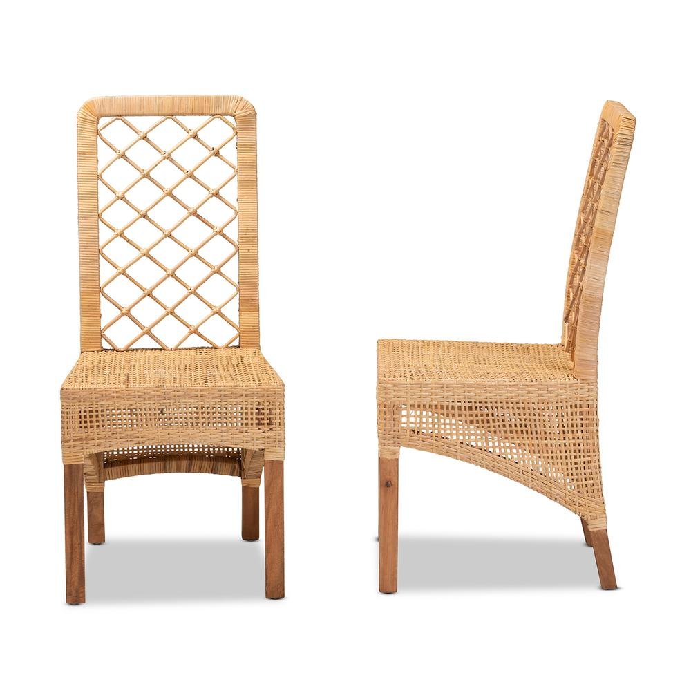 Walnut Brown Mahogany Wood 2-Piece Dining Chair Set. Picture 12