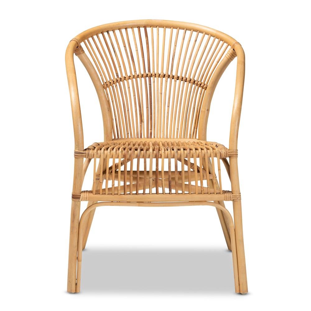 bali & pari Murai Modern Bohemian Natural Brown Rattan Dining Chair. Picture 12