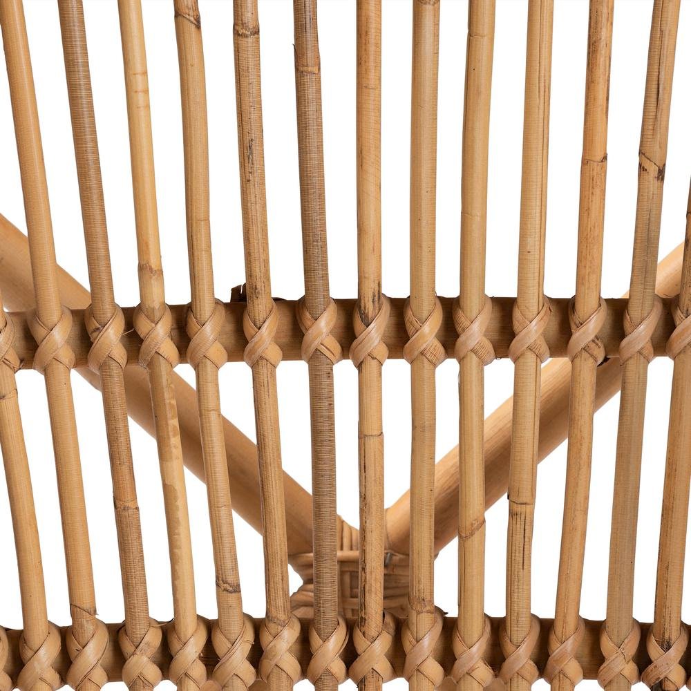 bali & pari Tugera Modern Bohemian Natural Brown Rattan Dining Chair. Picture 17