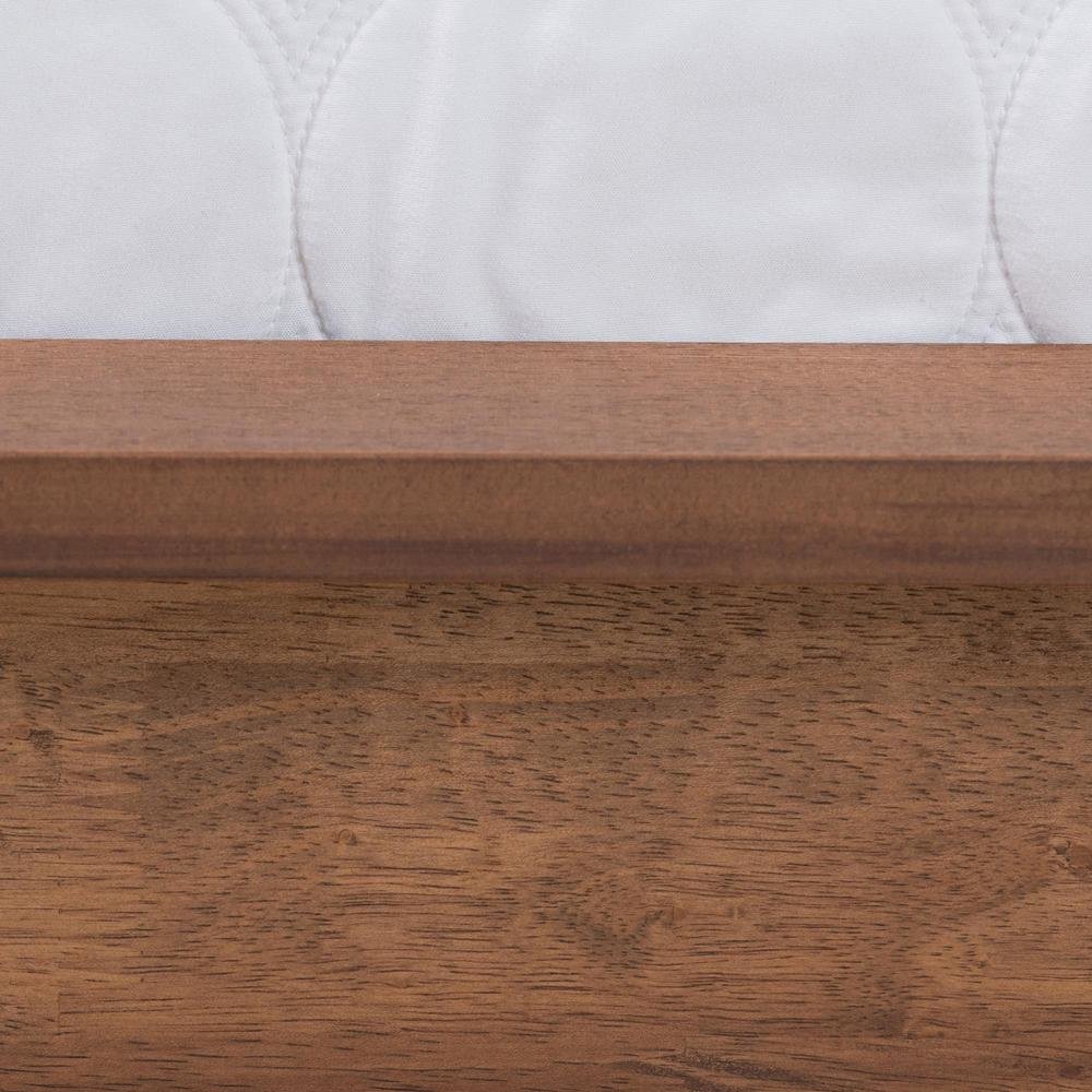 Flint Mid-Century Modern Ash Walnut Finished Wood Queen Size Platform Bed. Picture 16