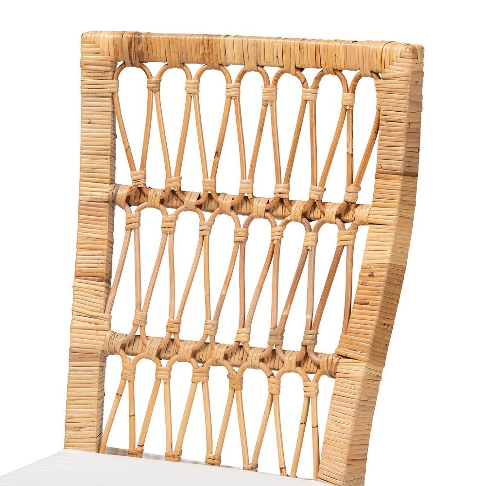 Bohemian Natural Brown Rattan 2-Piece Dining Chair Set. Picture 13