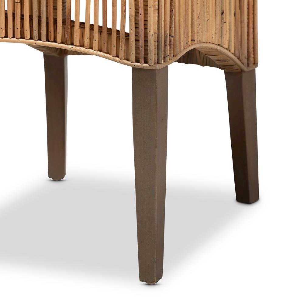 Bohemian Natural Brown Rattan 2-Piece Dining Chair Set. Picture 14