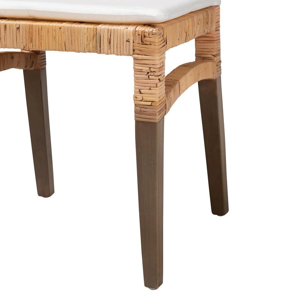 bali & pari Poltak Modern Bohemian Natural Brown Rattan Dining Chair. Picture 16