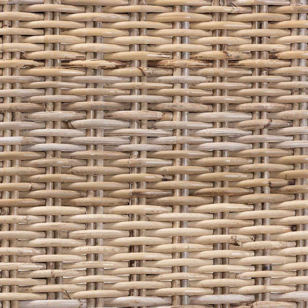 bali & pari Enver Modern Bohemian Grey Rattan and Brown Wood Dining Chair. Picture 17