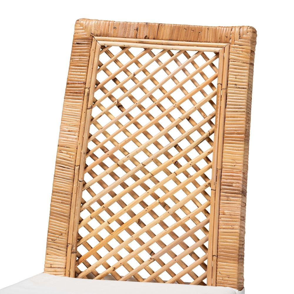 bali & pari Argos Modern Bohemian  Natural Brown Rattan 2-Piece Dining Chair Set. Picture 13