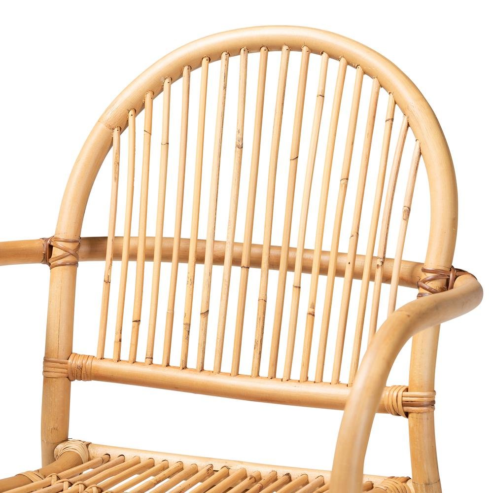 bali & pari Tugera Modern Bohemian Natural Brown Rattan Counter Stool. Picture 15