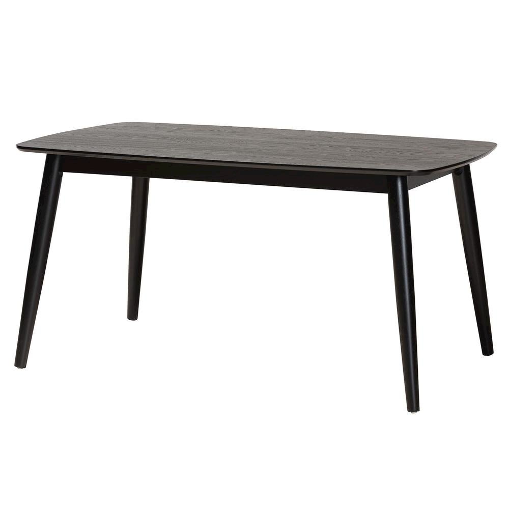 Aniceta Modern Bohemian Black Finished Wood and Rattan 7-Piece Dining Set. Picture 16