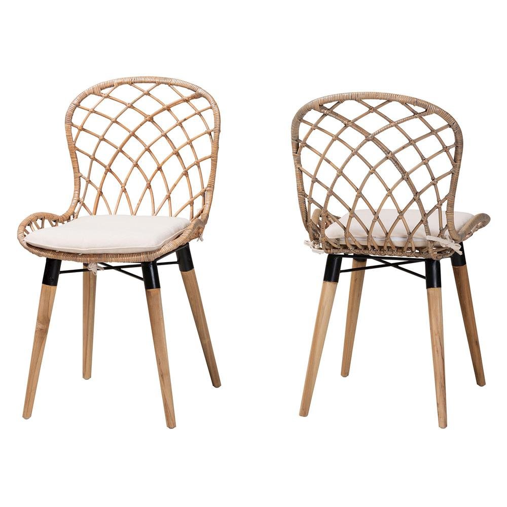 Greywashed Rattan 2-Piece Dining Chair Set. Picture 10