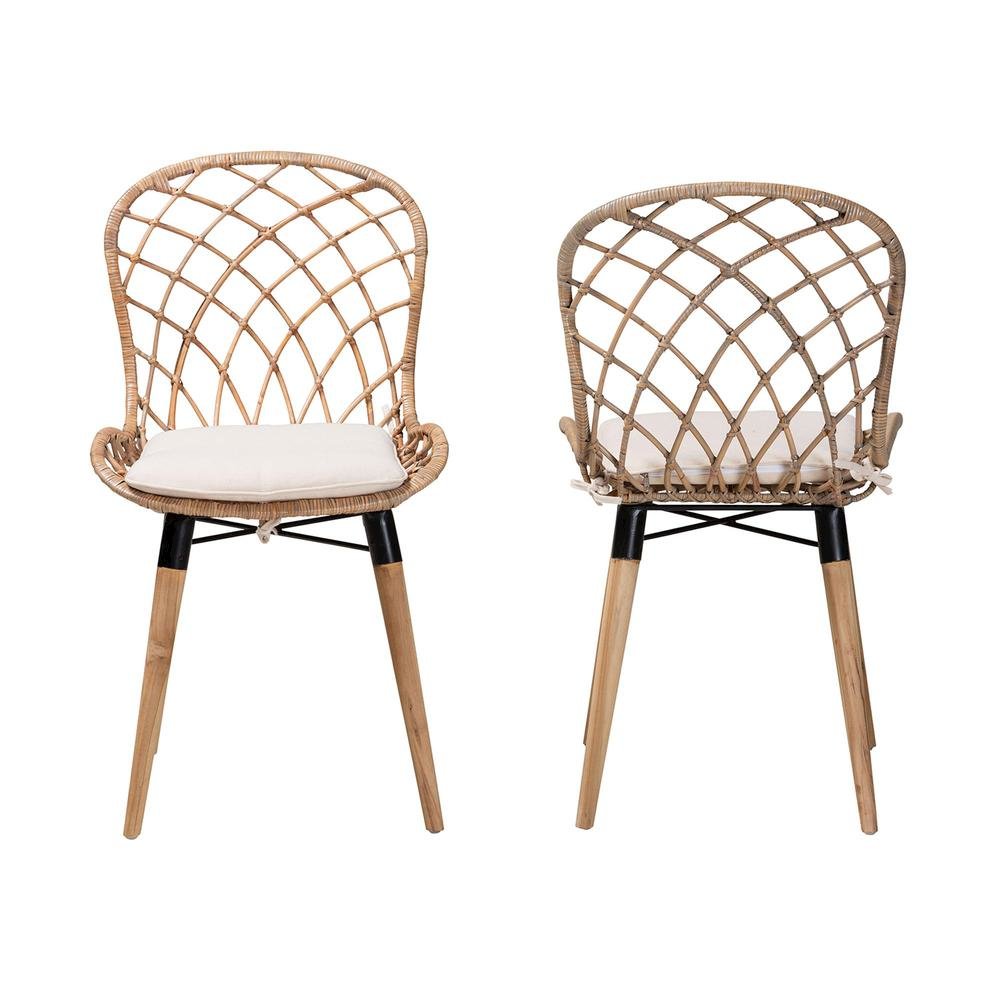 Greywashed Rattan 2-Piece Dining Chair Set. Picture 11