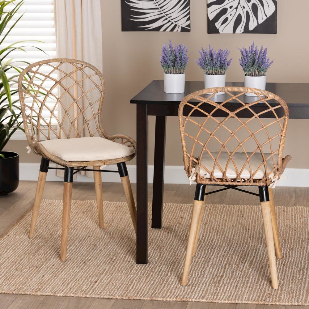 Greywashed Rattan 2-Piece Dining Chair Set. Picture 16