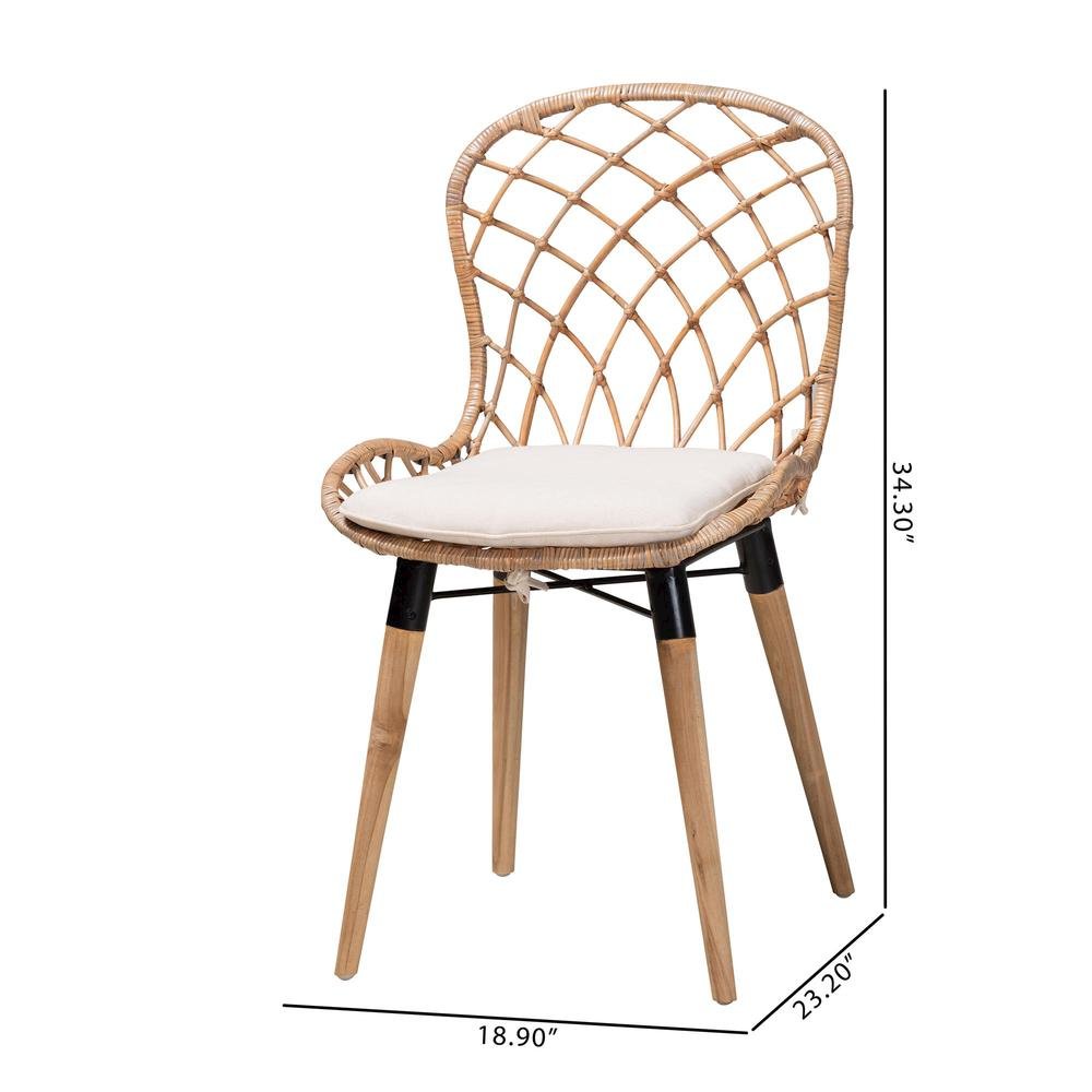 Greywashed Rattan 2-Piece Dining Chair Set. Picture 18