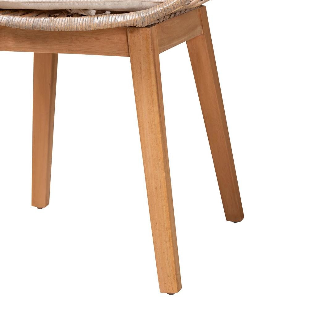 Natural Brown Finished Wood 2-Piece Dining Chair Set. Picture 14