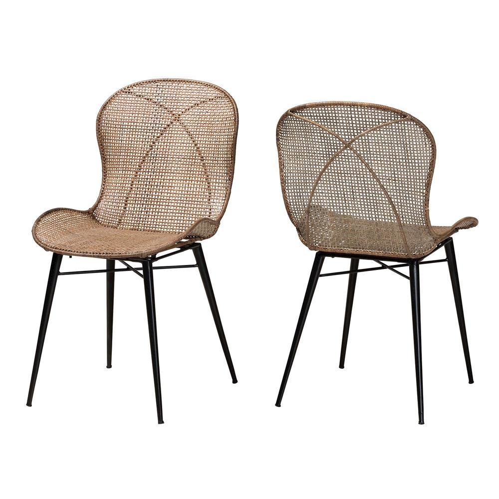 Black Metal 2-Piece Dining Chair Set. Picture 10