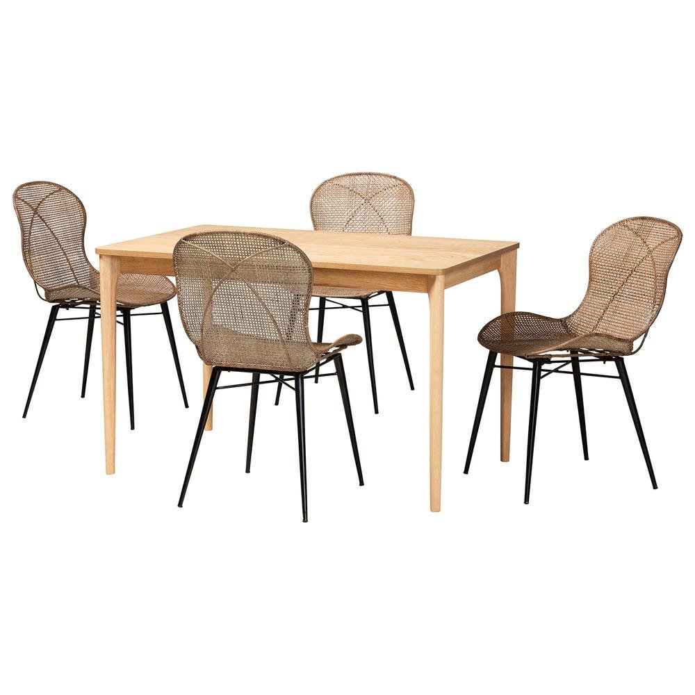 Greywashed Rattan 5-Piece Dining Set. Picture 11
