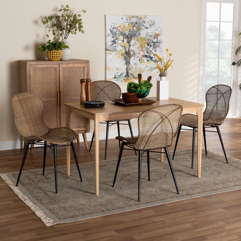Greywashed Rattan 5-Piece Dining Set. Picture 18