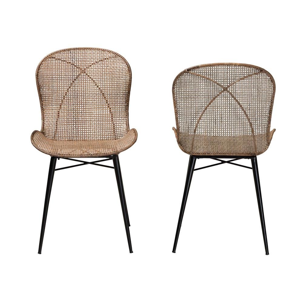 Black Metal 2-Piece Dining Chair Set. Picture 11