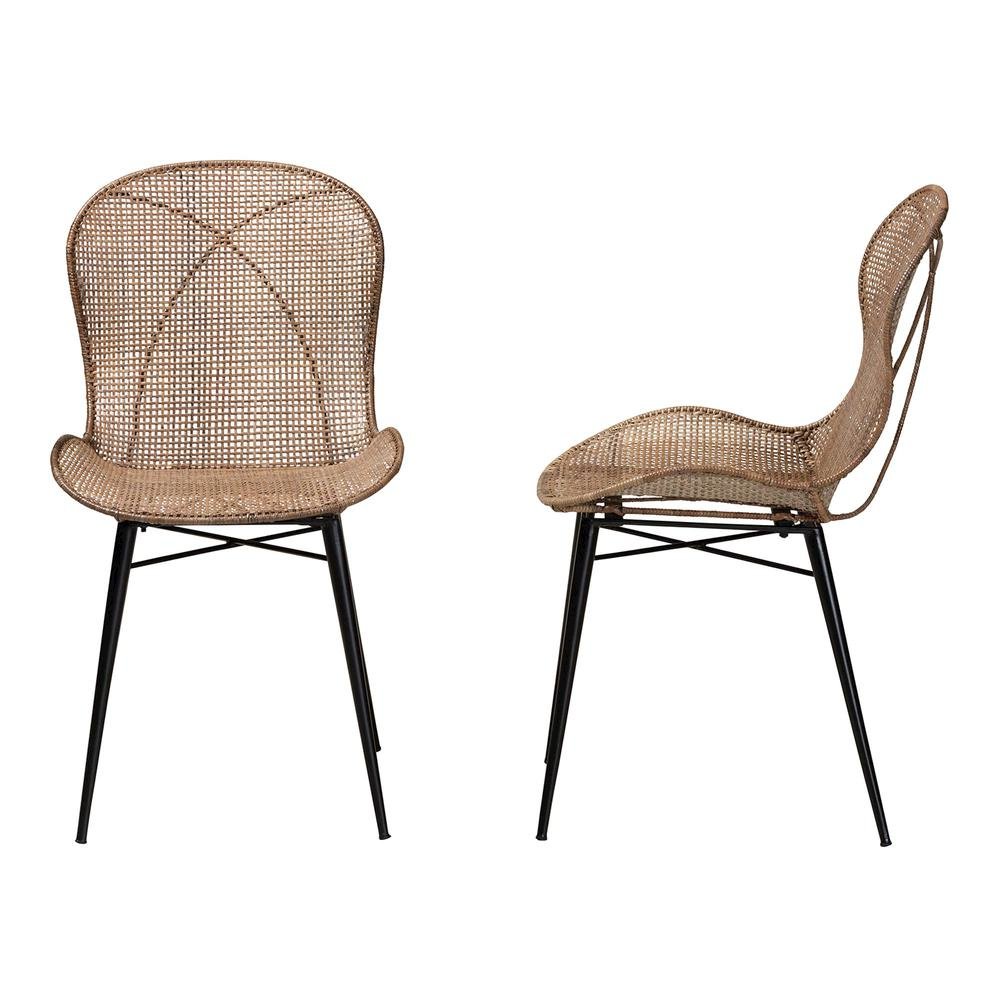 Black Metal 2-Piece Dining Chair Set. Picture 12