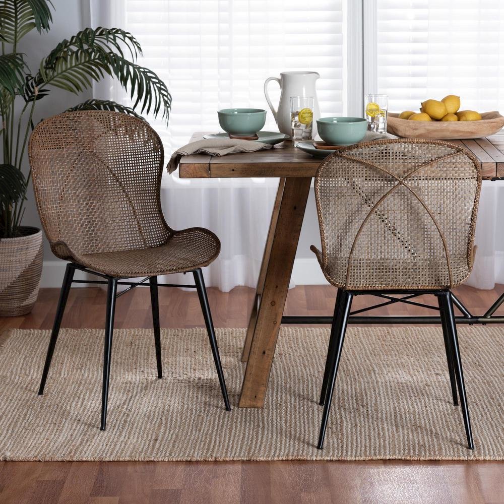 Black Metal 2-Piece Dining Chair Set. Picture 16