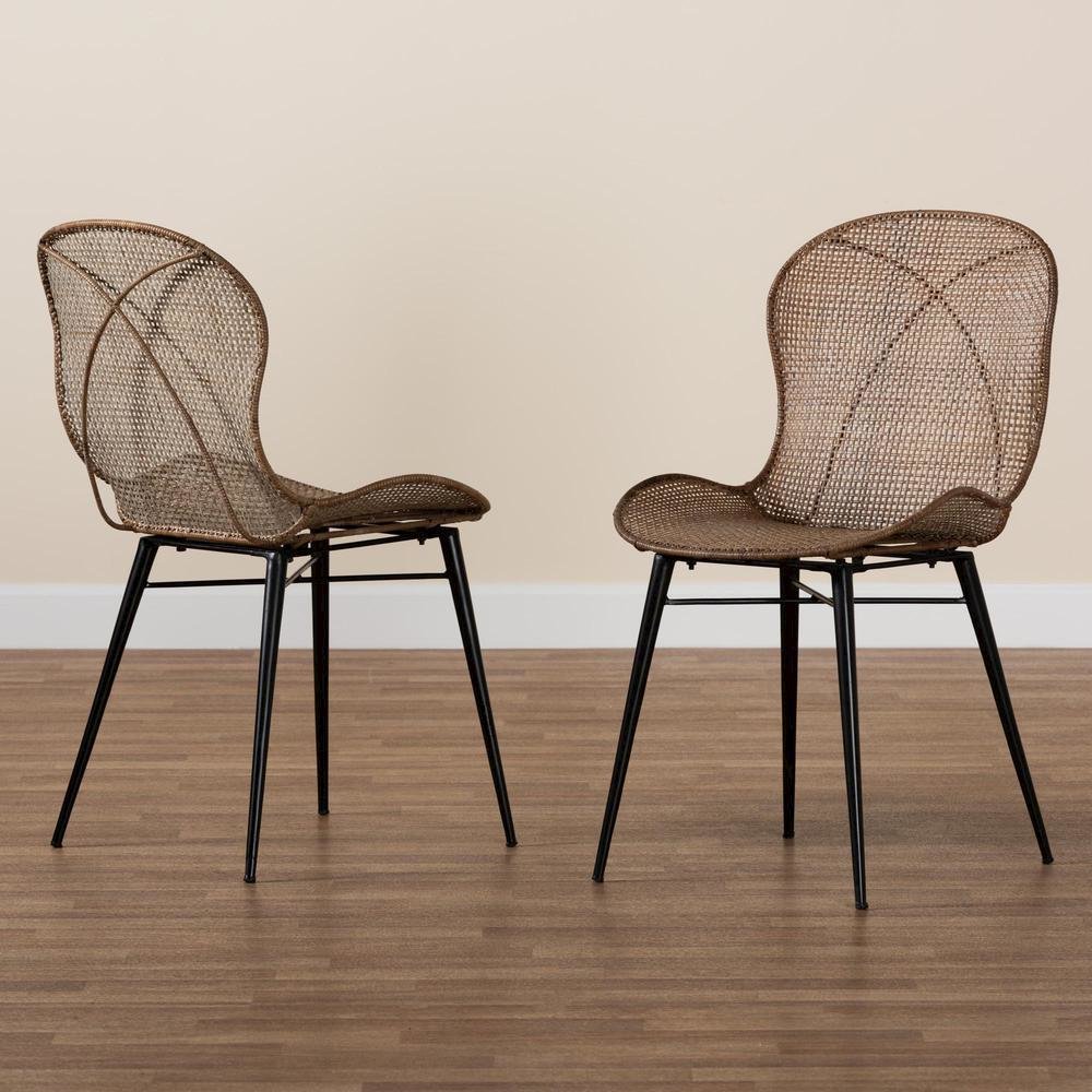 Black Metal 2-Piece Dining Chair Set. Picture 17