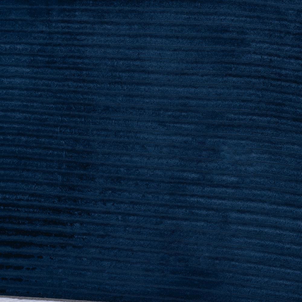 Navy Blue Velvet and Gold Metal Queen Size Panel Bed. Picture 15