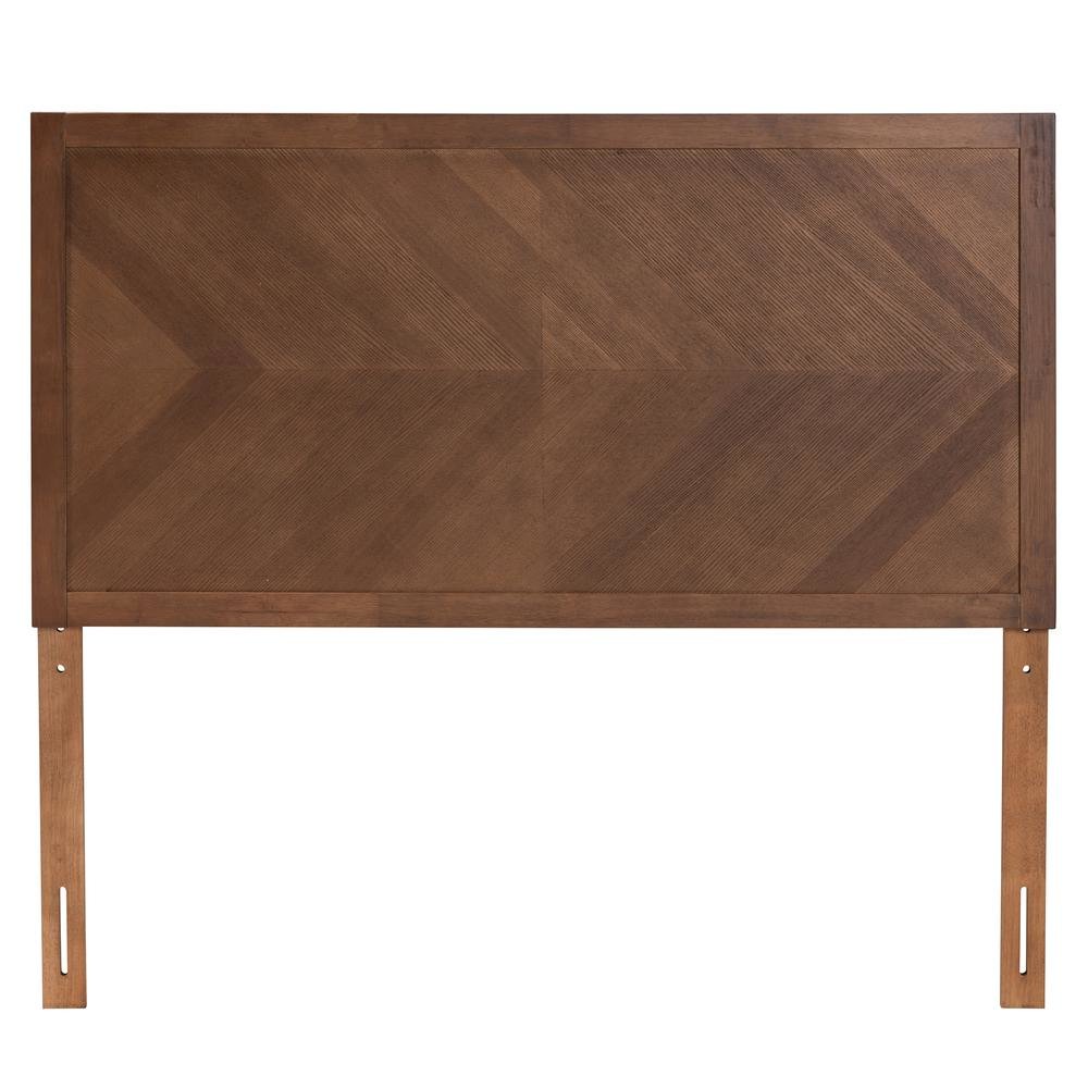 Terrian Classic and Traditional Ash Walnut Finished Wood Queen Size Headboard. Picture 10