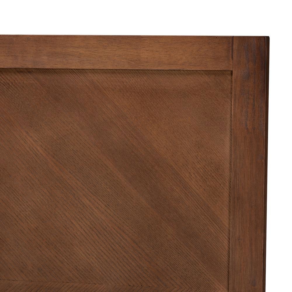 Terrian Classic and Traditional Ash Walnut Finished Wood Queen Size Headboard. Picture 11