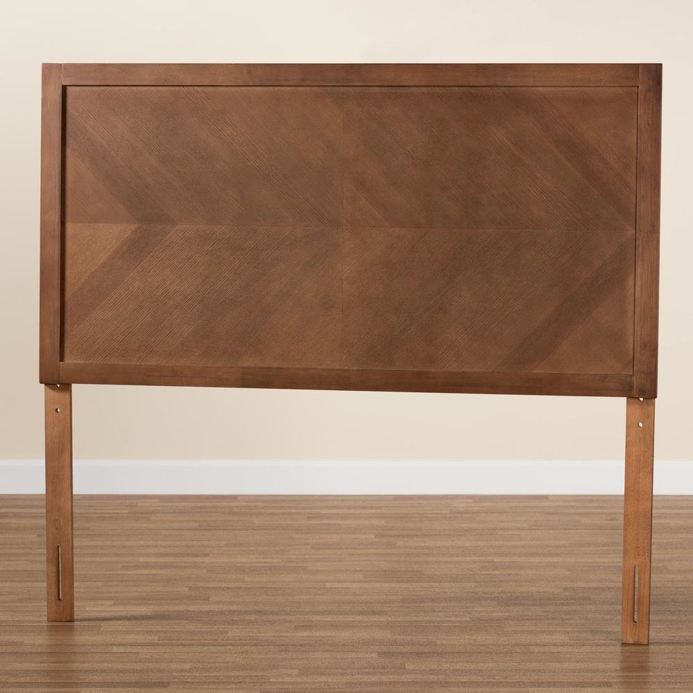 Terrian Classic and Traditional Ash Walnut Finished Wood Queen Size Headboard. Picture 14