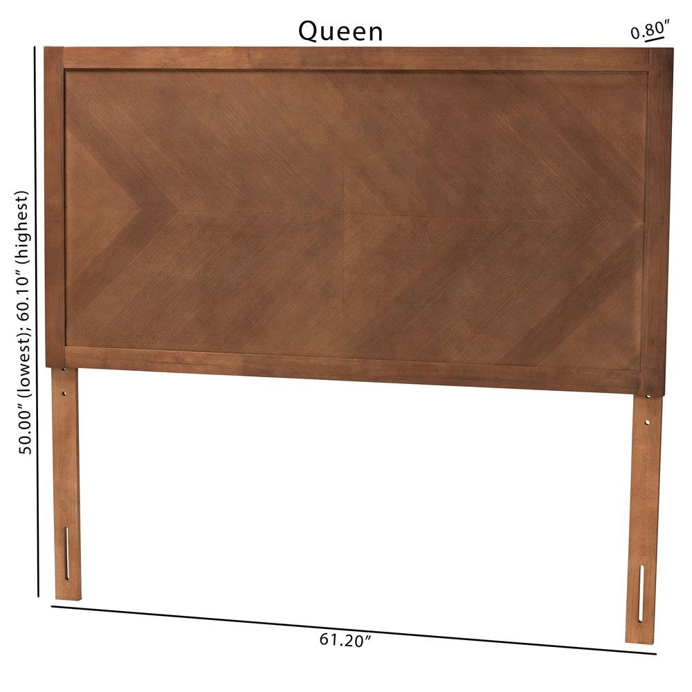 Terrian Classic and Traditional Ash Walnut Finished Wood Queen Size Headboard. Picture 15