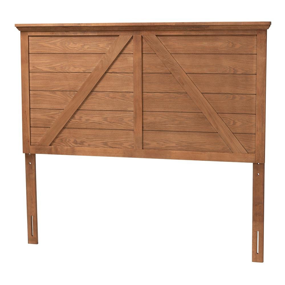 Yorick Classic and Traditional Ash Walnut Finished Wood Queen Size Headboard. Picture 9