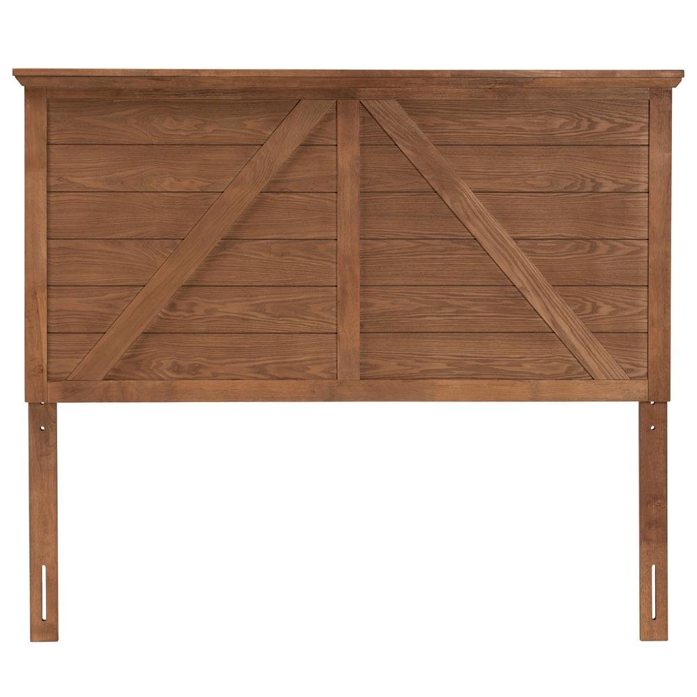 Yorick Classic and Traditional Ash Walnut Finished Wood Queen Size Headboard. Picture 10