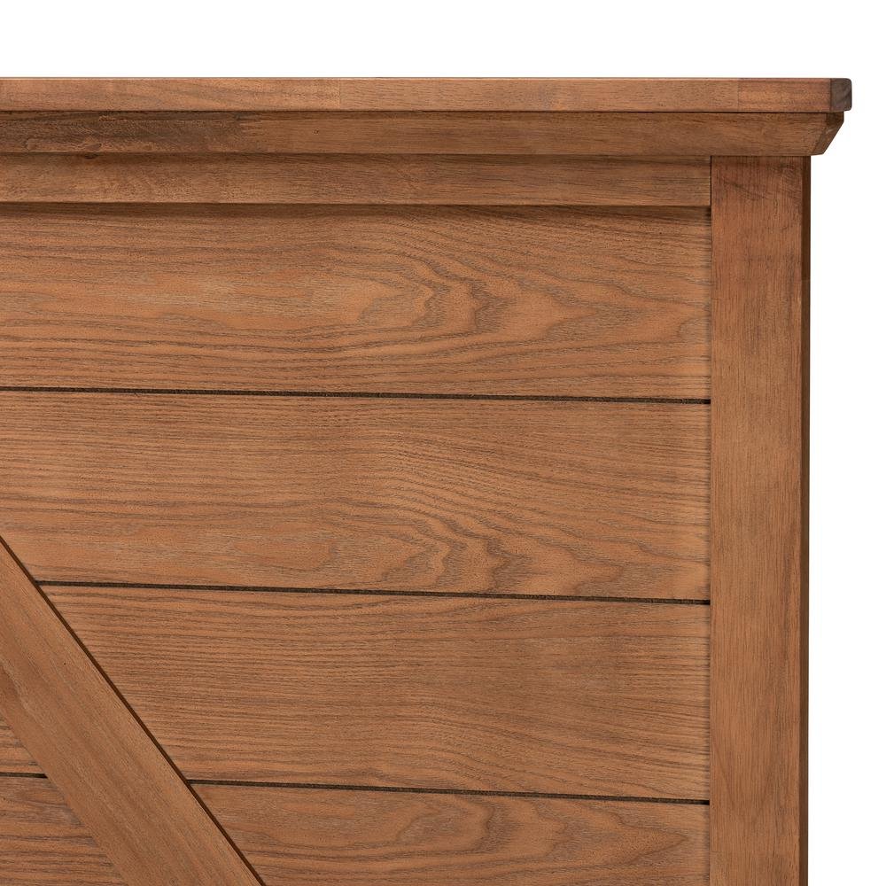 Yorick Classic and Traditional Ash Walnut Finished Wood Queen Size Headboard. Picture 11