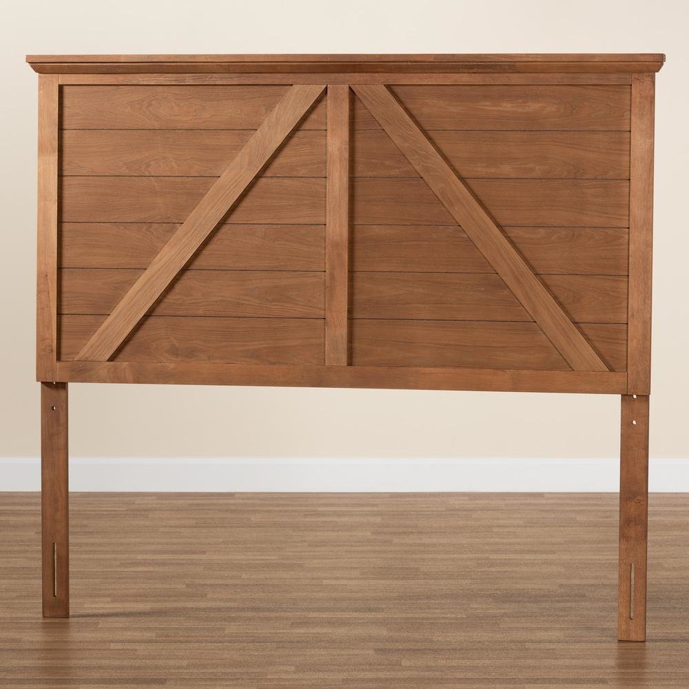 Yorick Classic and Traditional Ash Walnut Finished Wood Queen Size Headboard. Picture 14