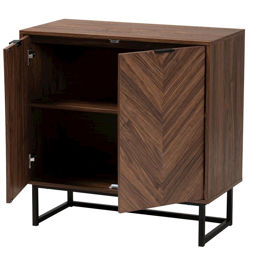 Baxton Studio Sadia Modern Walnut Brown Finished Wood Storage Cabinet. Picture 12