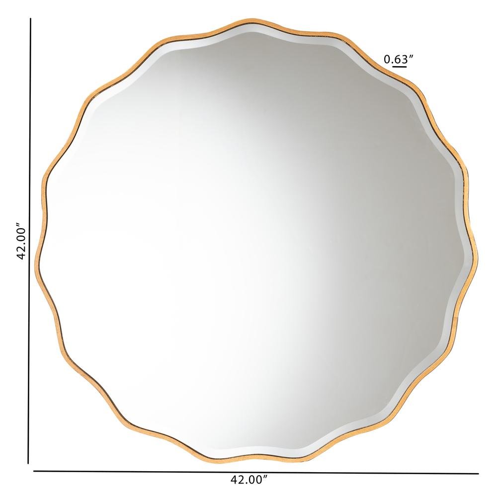 Weston Modern Glam and Luxe Antique Goldleaf Finished Wood Accent Wall Mirror. Picture 8