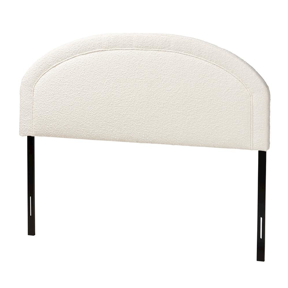 Baxton Studio Fiana Modern Cream Boucle Fabric Queen Size Headboard. Picture 8
