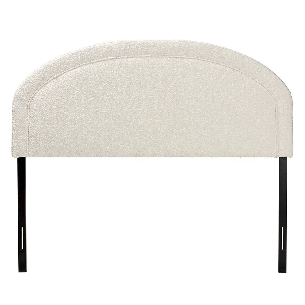 Baxton Studio Fiana Modern Cream Boucle Fabric Queen Size Headboard. Picture 9