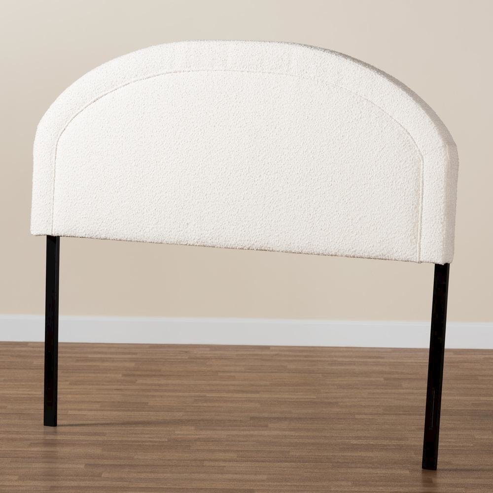 Baxton Studio Fiana Modern Cream Boucle Fabric Queen Size Headboard. Picture 13