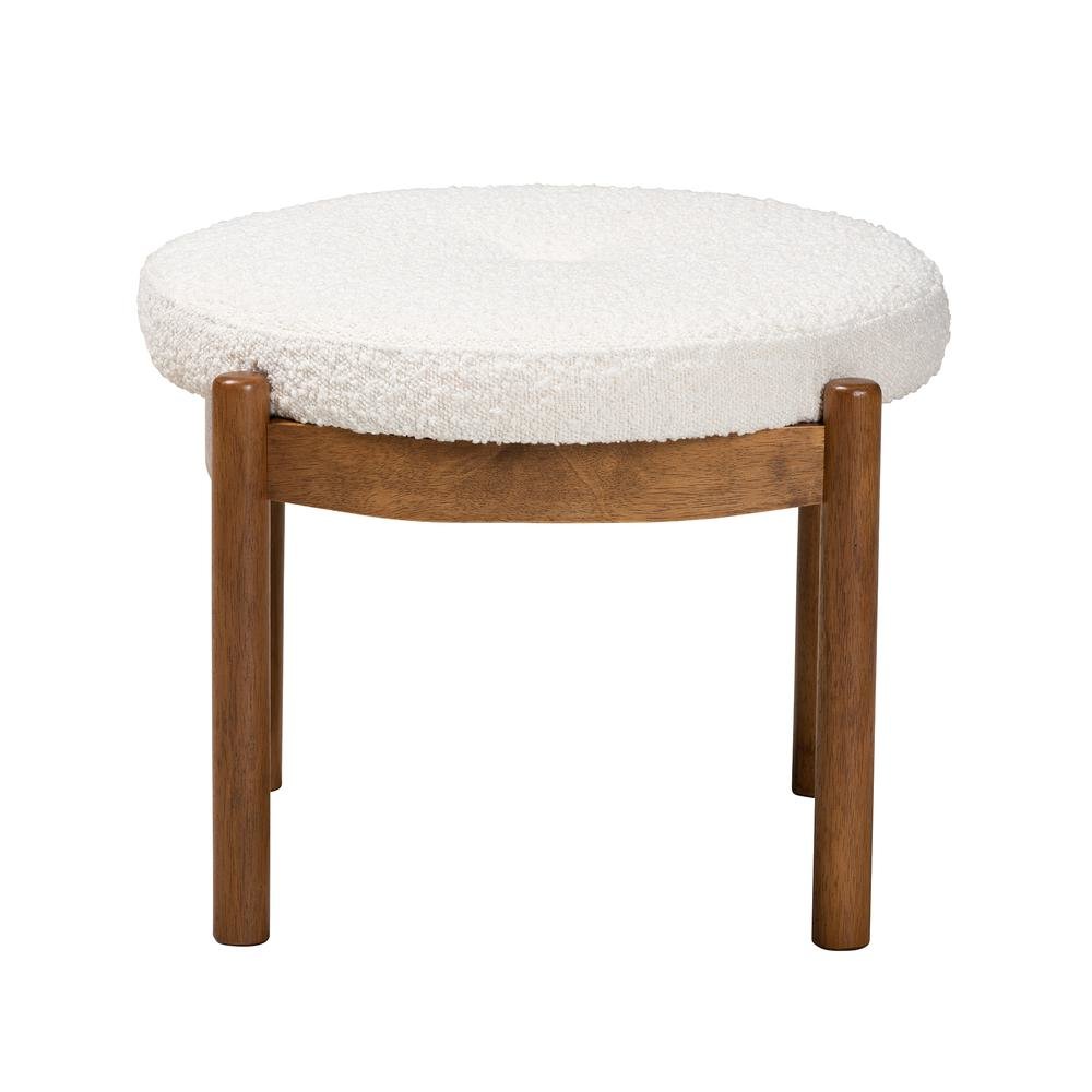 Walnut Brown Finished Rubberwood Ottoman Footstool. Picture 9