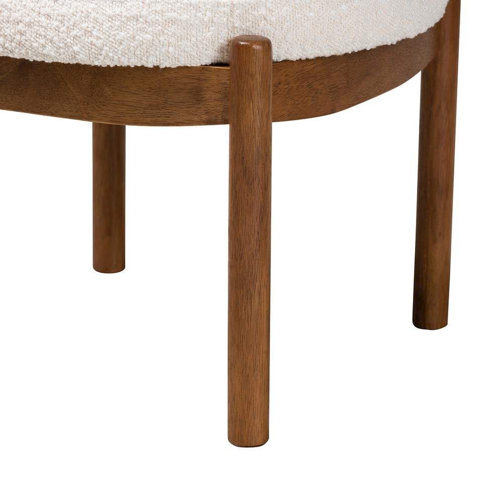 Walnut Brown Finished Rubberwood Ottoman Footstool. Picture 10